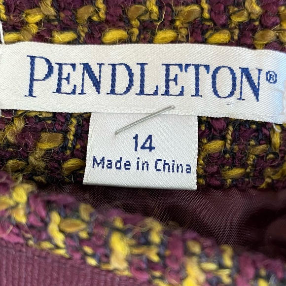 Pendleton, Elegant aubergine/gold tweed knee length skirt, sz 14 - Picture 7 of 8